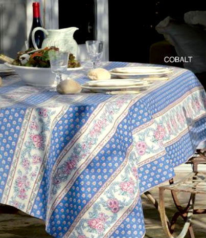 French coated tablecloth (Nais. cobalt)